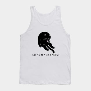 Cool Black Cat/ KEEP CALM AND MEOW! Tank Top